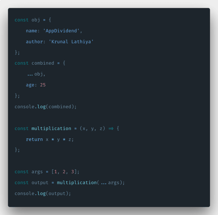 Contoh Spreading Operator di Javascript