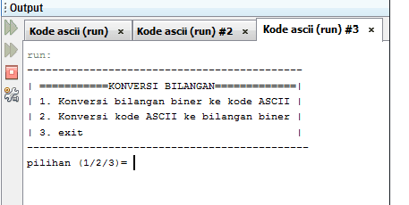 Program Java untuk konversi Ascii ke Biner